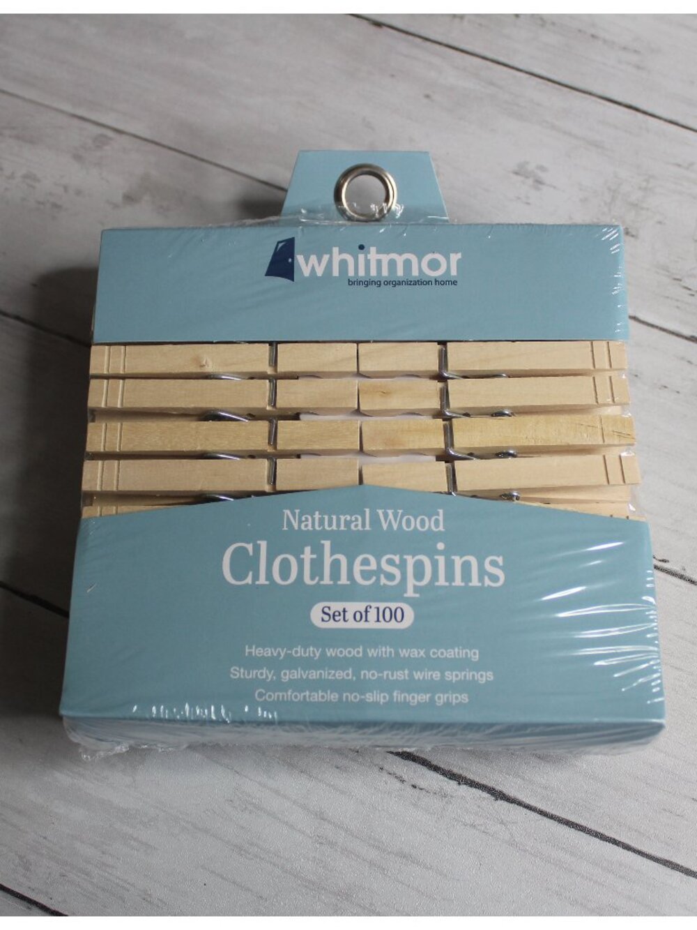 Whitmor Wooden Spring Clothespins Set of 100
